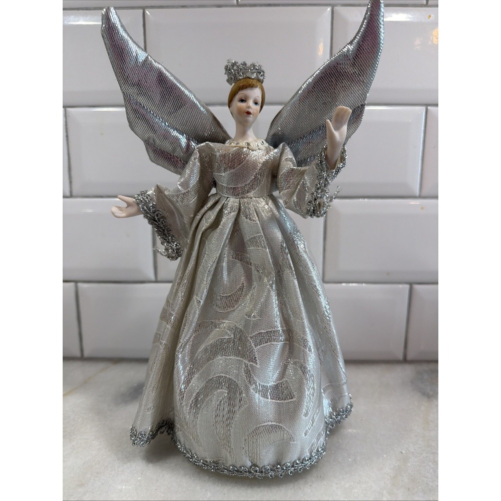 Vintage Roman Inc Silver Angel Tree Topper GWB001